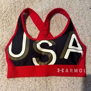 Under Armour Red and Black USA Sports Bra Size XS
